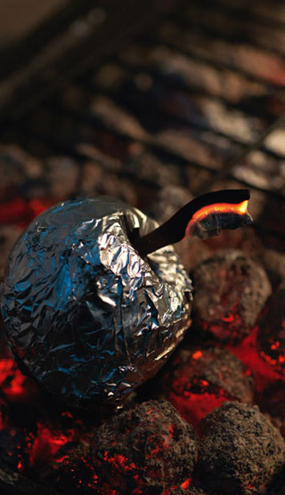 pomme au feu de bois